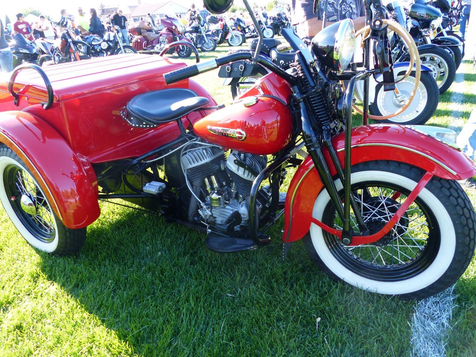 OldMotoDude 1948 HarleyDavidson ServiCar parked at the