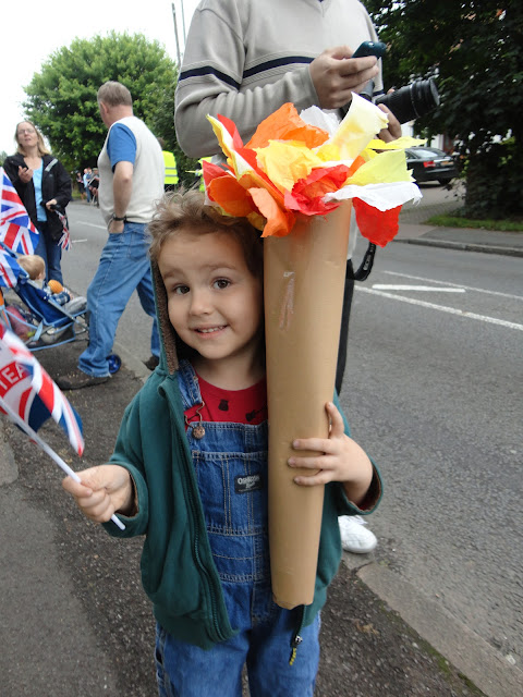 Big Boy with his Home Made Olympic Torch