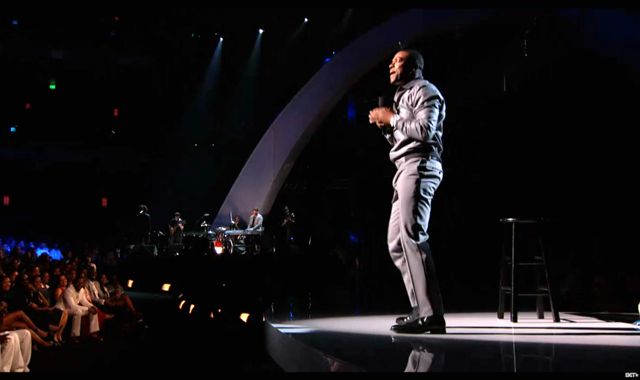 Chris Tucker gives his monolouge at the 2013 BET Awards...Ray Chew Live brings him on ... w/ Tony Pulizzi Guitar player Tony P Guitar