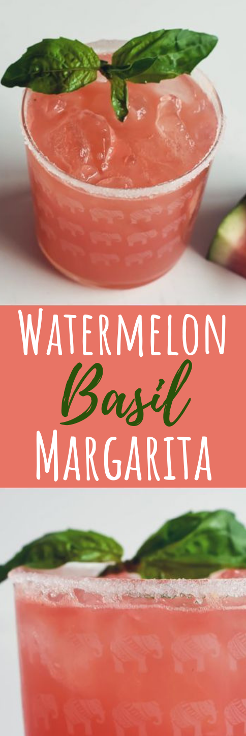 Watermelon & Basil Margarita #drinks #cocktails
