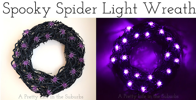 Spooky Spider Light Wreath {A Pretty Life}
