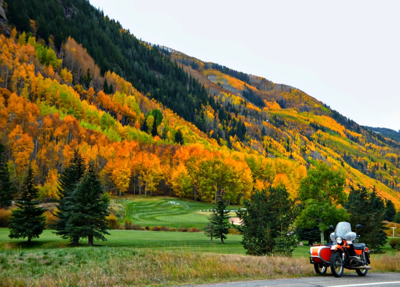 A Redleg's Rides An Overcast Fall Day in Vail, Colorado