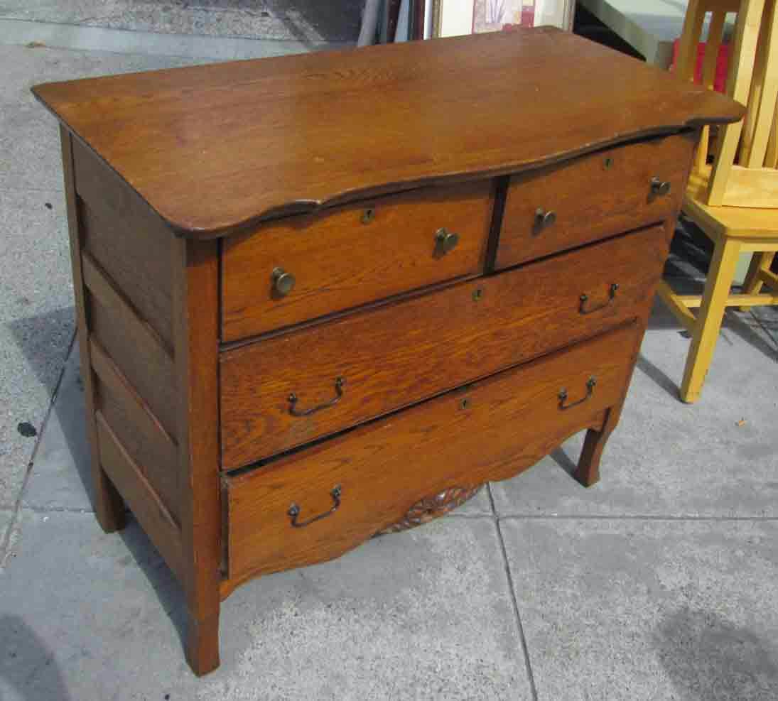 UHURU FURNITURE & COLLECTIBLES SOLD Antique Oak Chest with Original Hardware 195