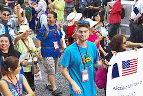 Alaska Association parades down Kokusai Street in Naha, Okinawa