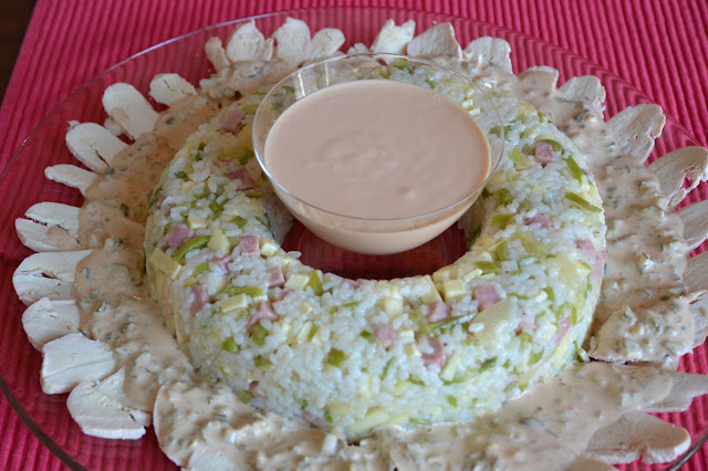 Ensalada de arroz con pollo