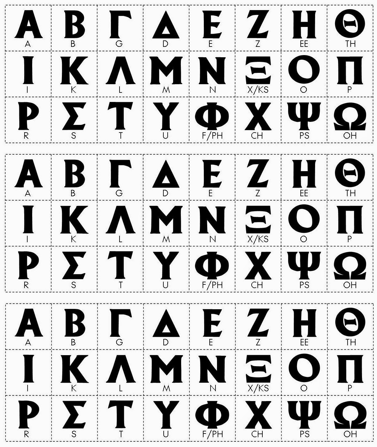 Printable Greek Alphabet - Printable World Holiday
