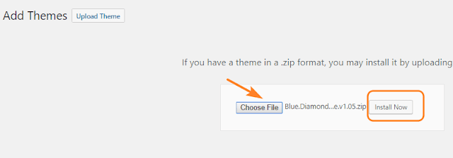 choose file and install theme