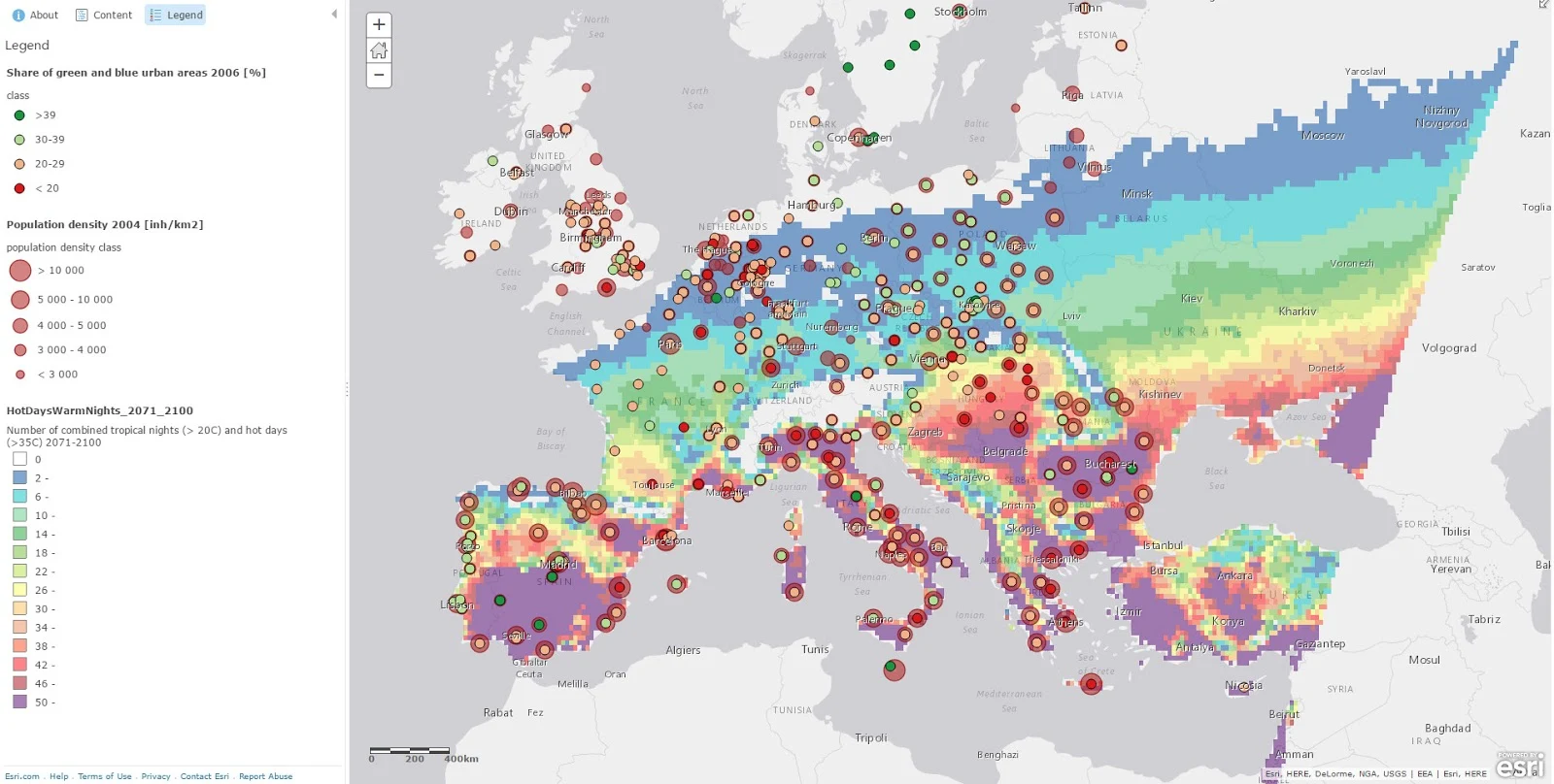 Heat wave risk of European cities