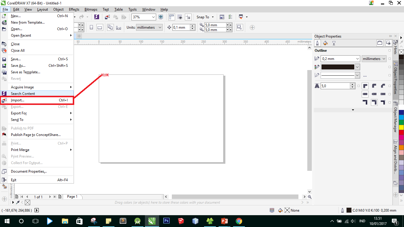 Cara Mudah Memasukkan atau import gambar di corel draw AKBAR19INC