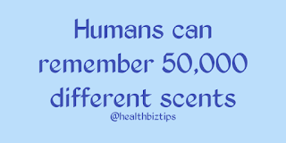 Health Facts & Tips @healthbiztips: Humans can remember 50,000 different scents.