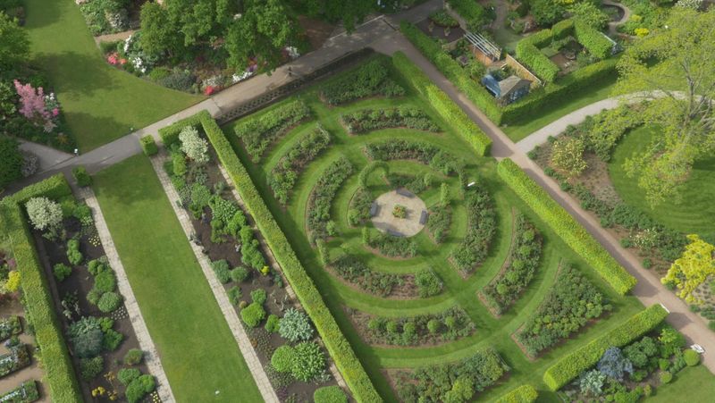 vista aérea de los jardines de la Real Sociedad de Horticultura británica (RHS) en Wisley