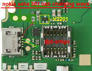 Check This line and make this jumper solve your nokia 301 Charging problem. Done.  Click This Image Link Show a ads then show big image.  nokia 301 charging ways Solution  Download This Image