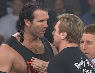WCW Superbrawl IX - Scott Hall squares up against Rowdy Roddy Piper