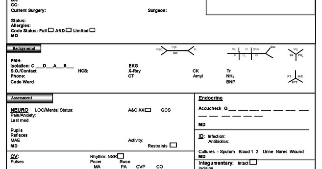 neuro icu report sheet