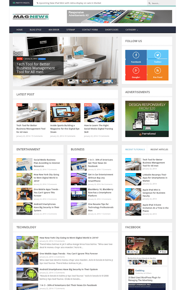 Magnews Blogger Template