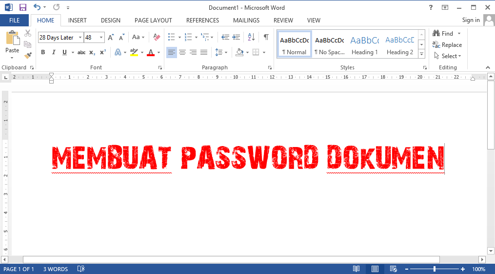 Memberikan Password Dokumen Microsoft Office Word 1