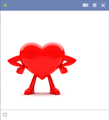 Posing heart Facebook emoticon