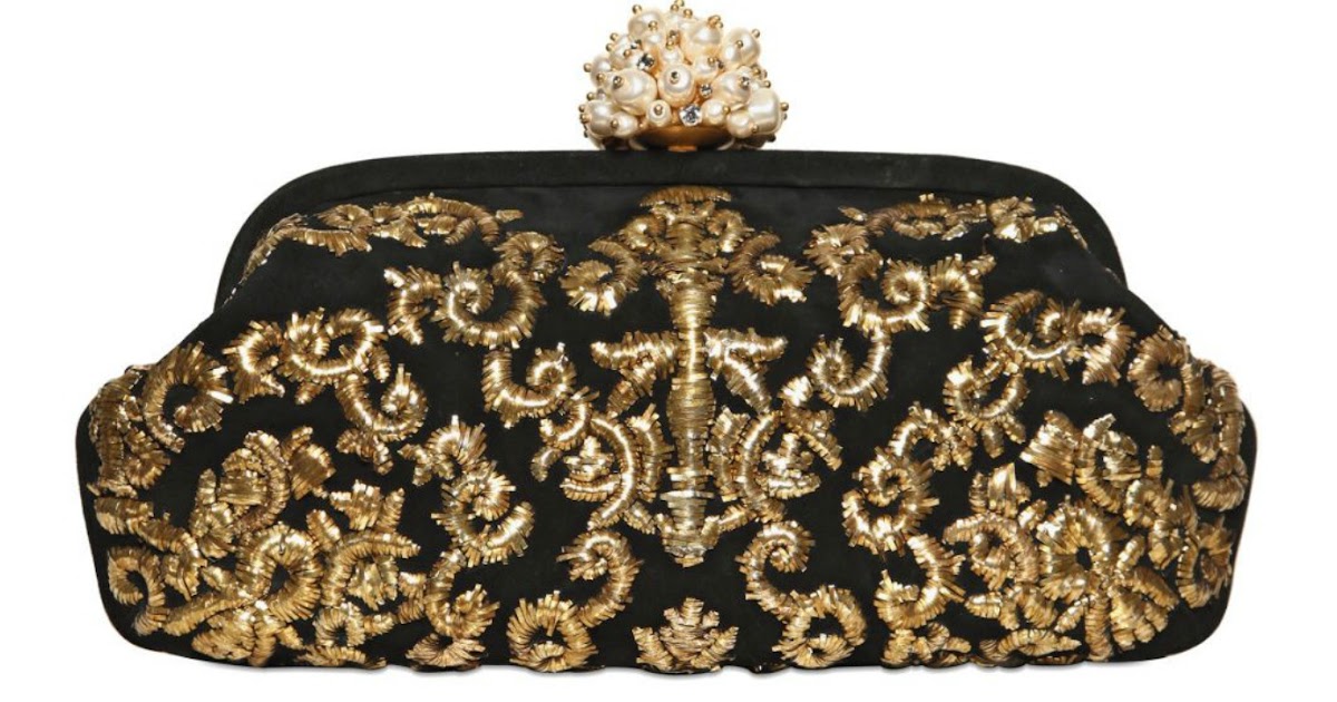 Curly Fries: GLAMOROUS ACCESSORIES: Dolce & Gabbana Gold and Black Clutch