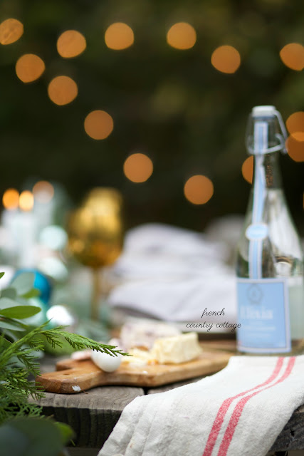 French style Christmas table out under the stars
