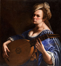 Artemisia Gentileschi: a self-portrait as a lute player painted in around 1615-17
