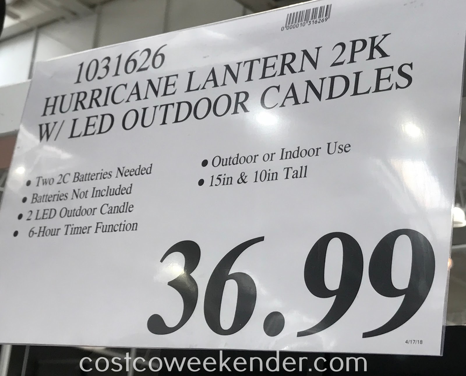 Inside Outside Garden Hurricane Lanterns with Battery Operated Candles