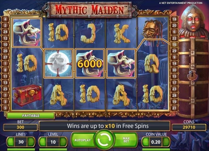 Mythic Maiden Video Slot Screen