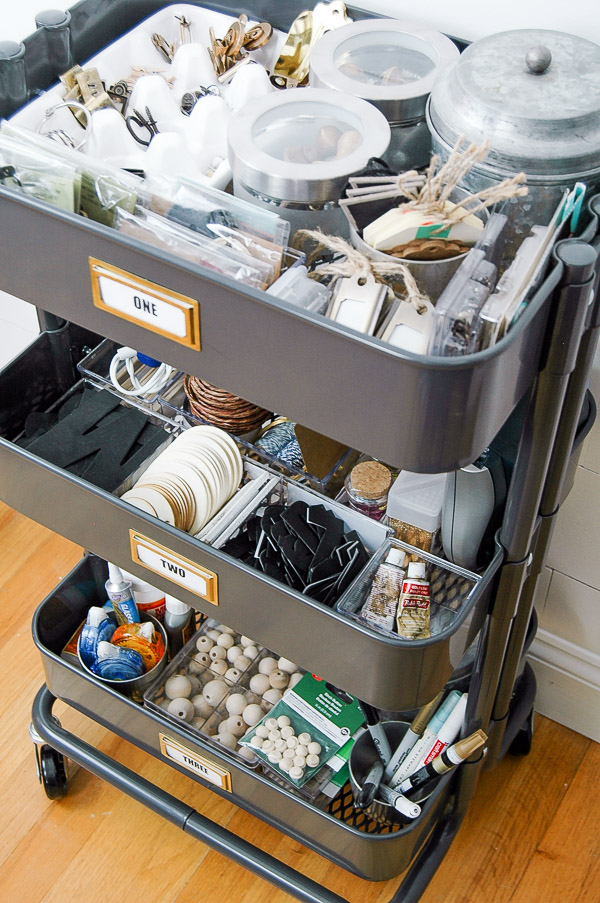 Organizing Craft Supplies With Ikea S Raskog Utility Cart Little