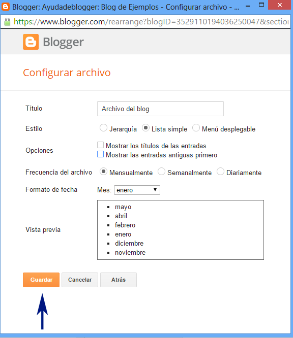 Cambiar de estilos al Archivo del blog Widget para Blogger