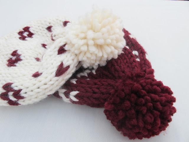 DIY gorros de lana dos agujas