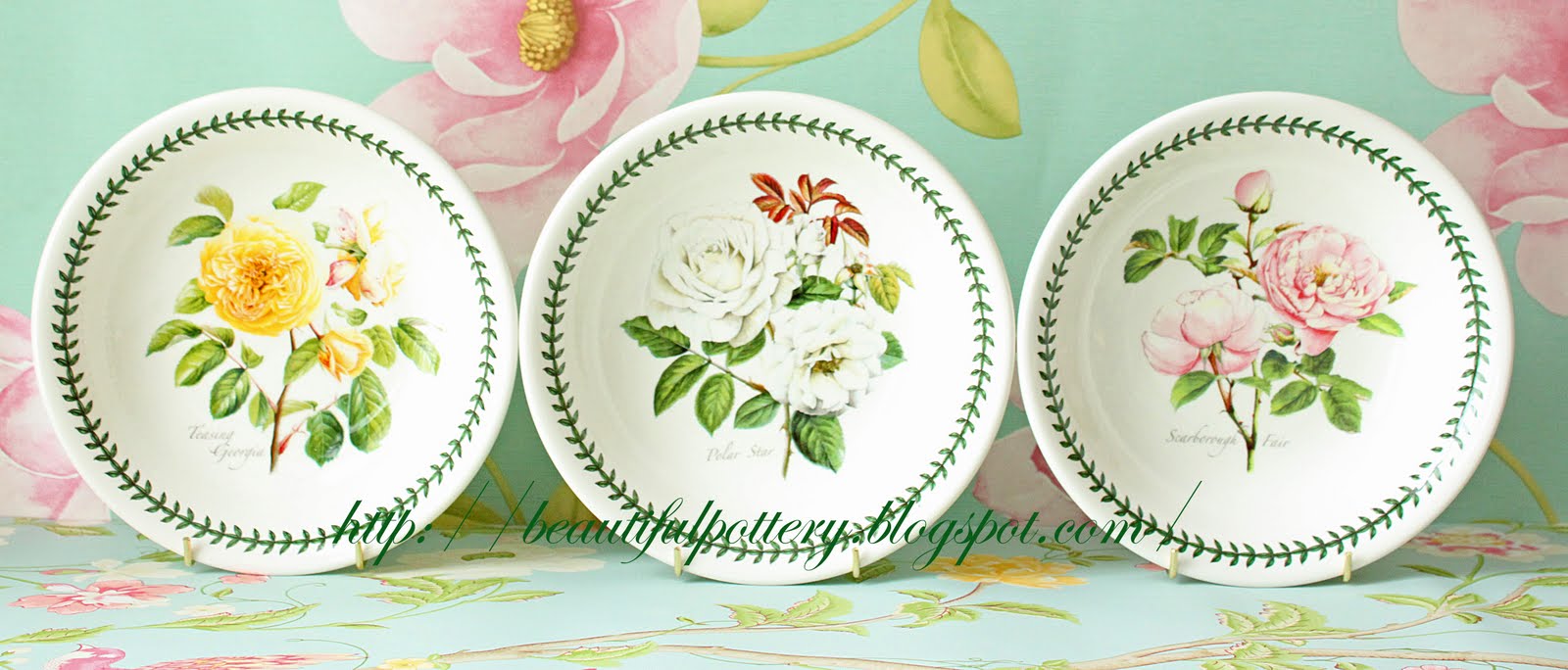 BEAUTIFUL POTTERY Portmeirion Botanic Roses Pasta Bowl