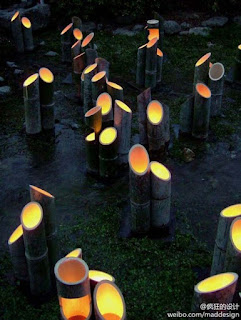 lampu hias dari bambu, lampu taman