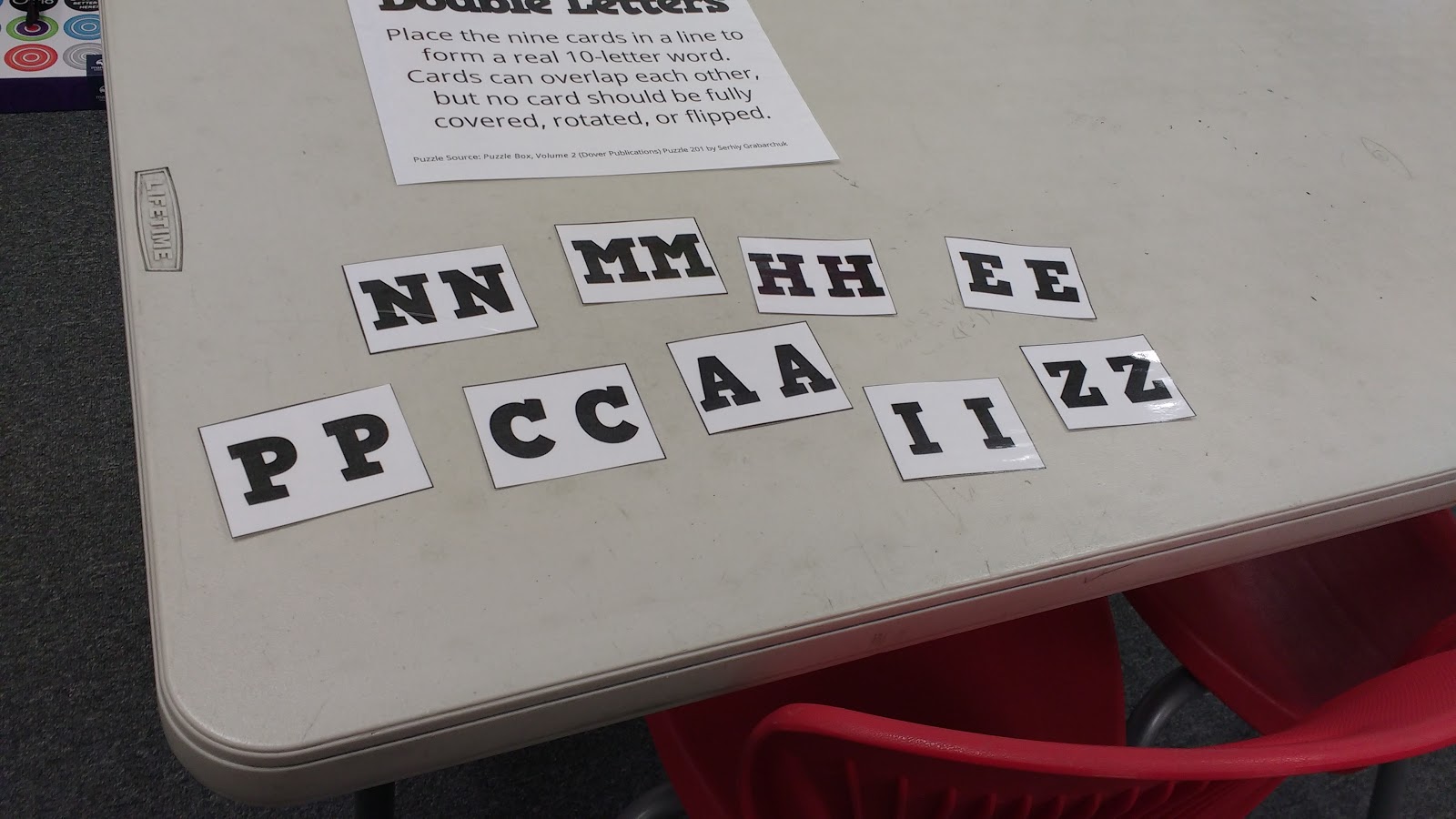 Math Love Double Letters Puzzle From Puzzle Box Volume 2