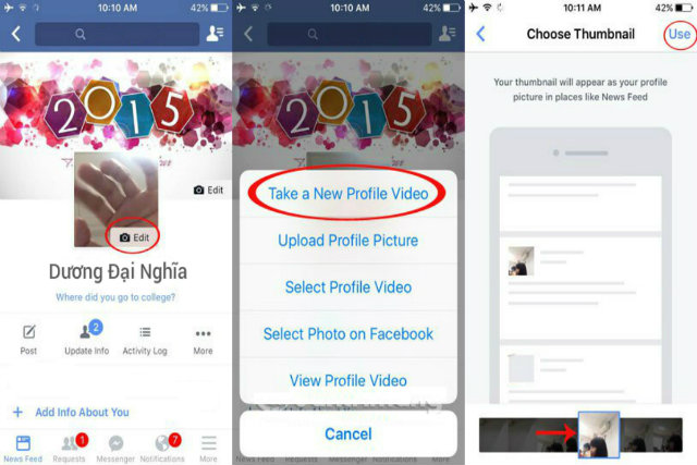 Hướng dẫn dùng video làm ảnh đại diện facebook ảnh đại diện video facebook 3