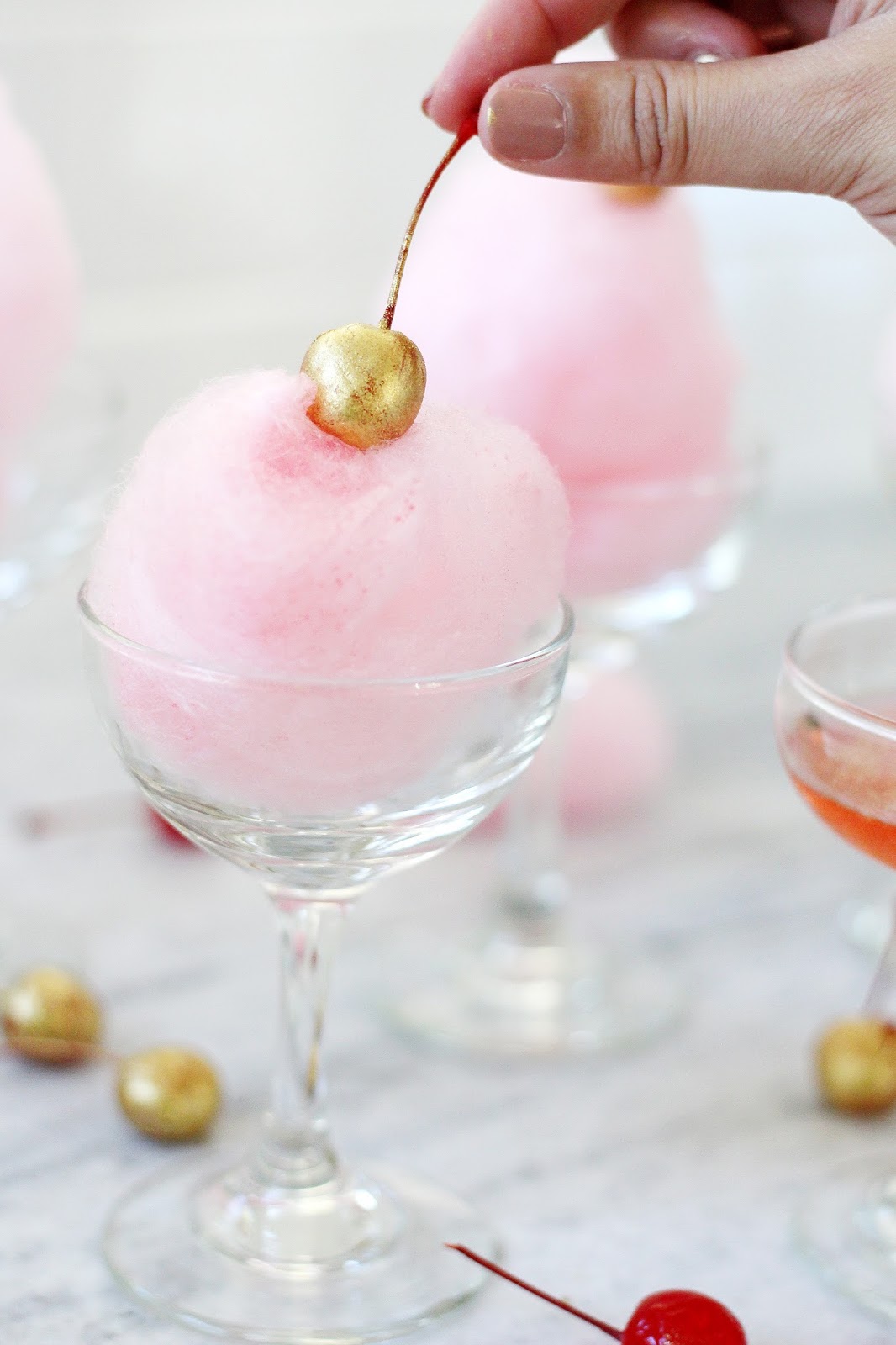 Cotton Candy Champagne Cocktail Olive and Tate