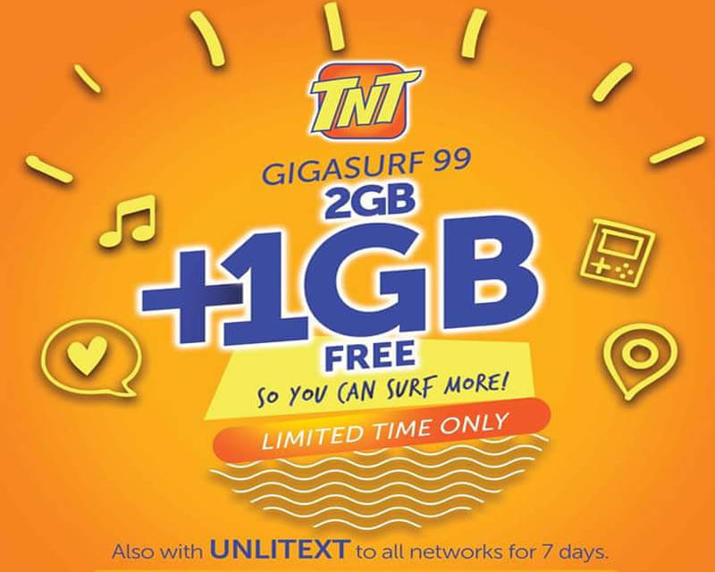 TNT GIGA99 - 3GB data and Unlimited Text to all Networks ...