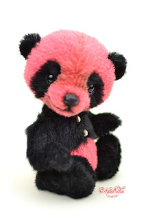 Artist teddy panda, ooak panda bear, Natalie Lachnitt, handmade panda, NatalKa Creations, teddies with charm, Teddys, Teddy Panda, Panda Bär, панда тедди, мишка тедди, ведмежа тедді іграшка