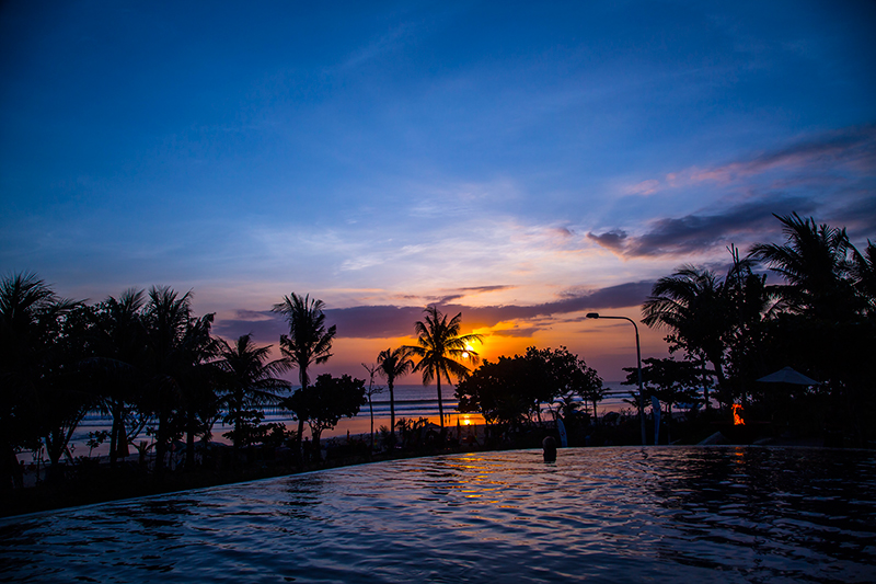 Sunset in Seminyak beach, Bali