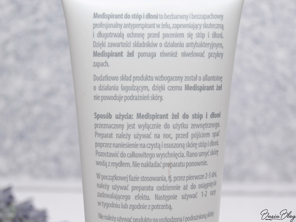 nadpotliwość dłoni i stóp, recenzja Medispirant, antyperspirant do stóp i dłoni