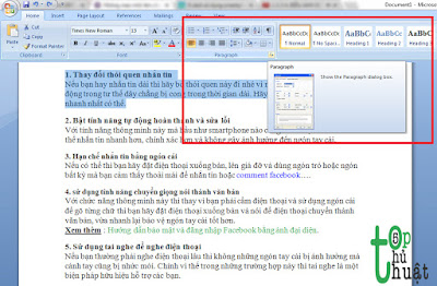 5 mẹo vặt để sử dụng word 2007 nhanh hơn 5 mẹo vặt để sử dụng word 2007 nhanh hơn