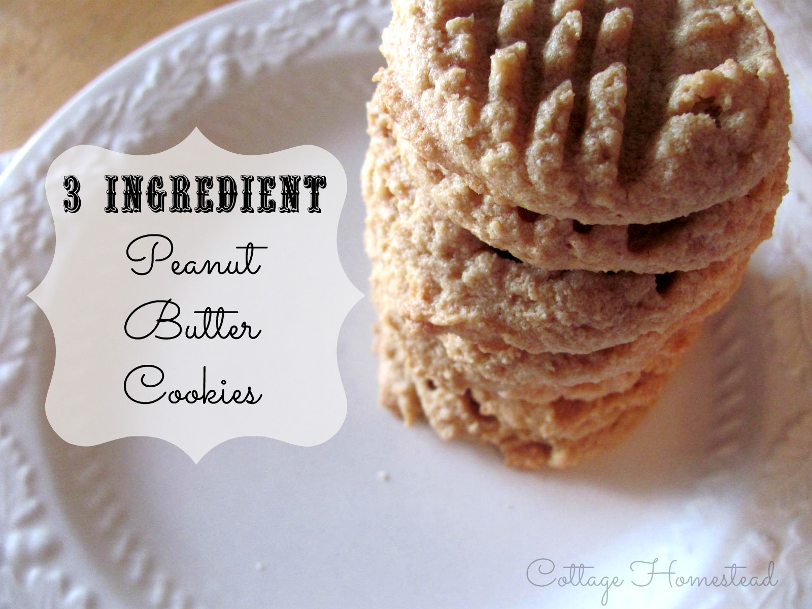 3 Ingredient Peanut Butter Cookies No Egg 3 Ingredient Peanut Butter