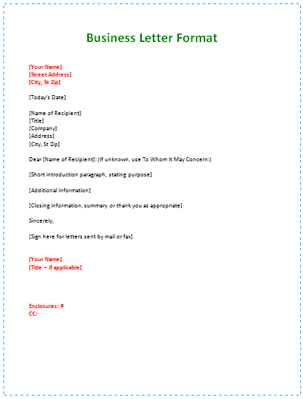 3rd Business Letter Format Example