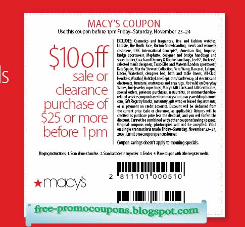 Printable Coupons 2018: Macy&#39;s Coupons