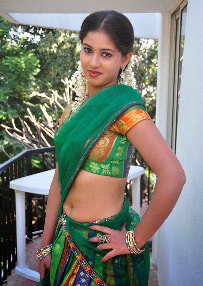 Actress Greeshma Hot And Spicy Navel Show In Half Saree Stills Cine Gallery