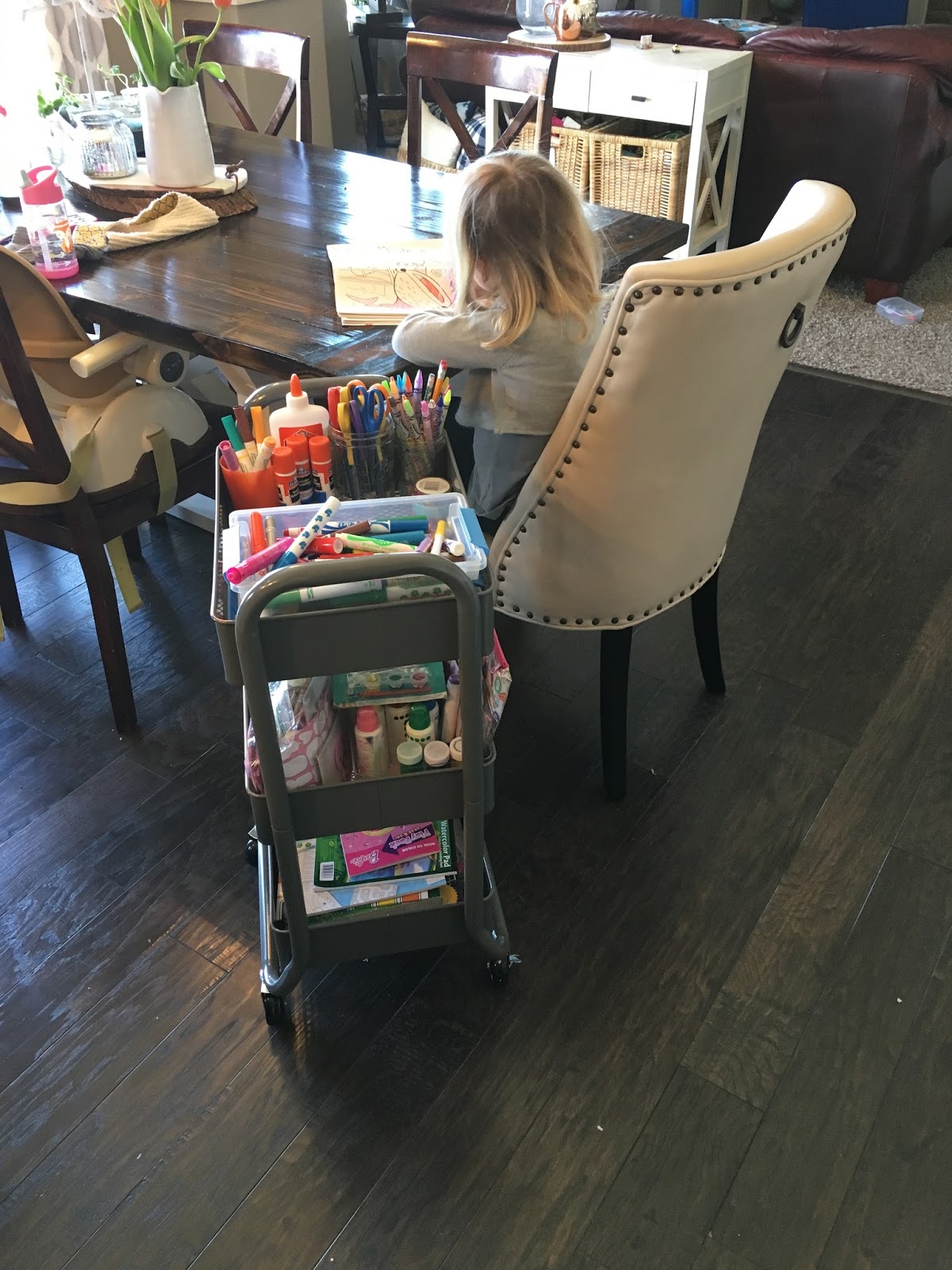 How to Set up an Art Cart for Kids