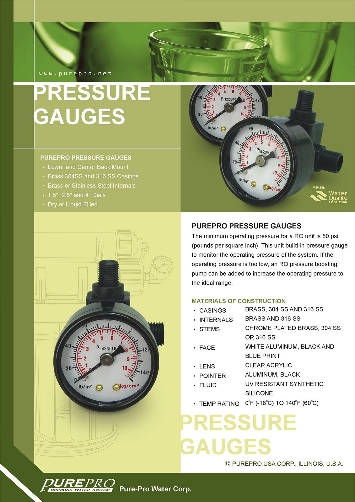 PurePro® Pressure Gauge