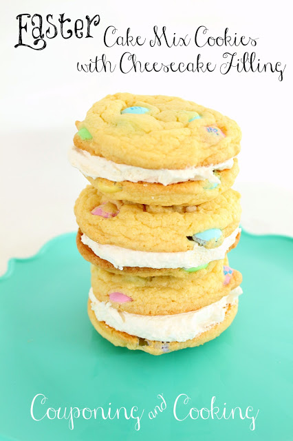 Easter Cake Mix Cookies with Cheesecake Filling + Easter Candy Dessert Roundup the perfect way to enjoy your pastel Easter Candy from the Easter Egg Hunt. You will love these Easter Candy Dessert Recipes on www.Embellishmints.com