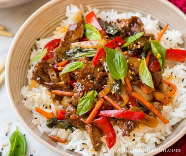 Thai Basil Beef Bowls Thai Basil Beef Bowls