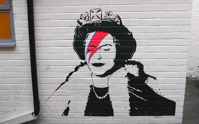 Copy of Banksy's 'Queen with ‘Ziggy Stardust’