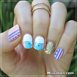cute elephant nail designs 1