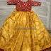 Mustard Benaras Skirt Mirror Work Crop Top
